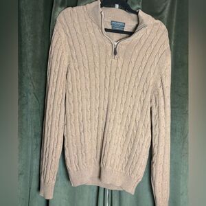 100 % cotton Lyle and Scott Beige Cable Knit Sweater